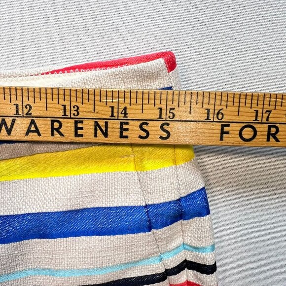 J.Crew Women's Jacquard Basket Weave Colorful Stripe Shorts Size 4 Multi Stretch - Picture 8 of 11